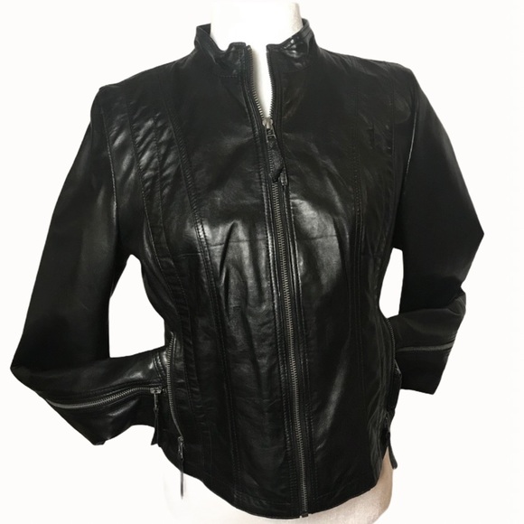 Wilson’s Black Rivet 100% Leather Womens Jacket -S - Picture 9 of 17